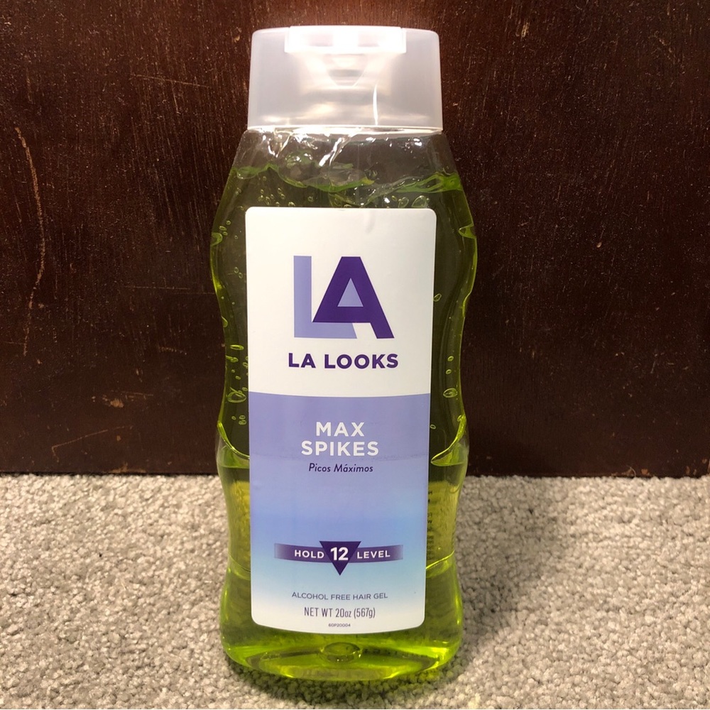LA Looks Max Spikes Hold Level 12 Alcohol Free Hair Gel Green, 20oz